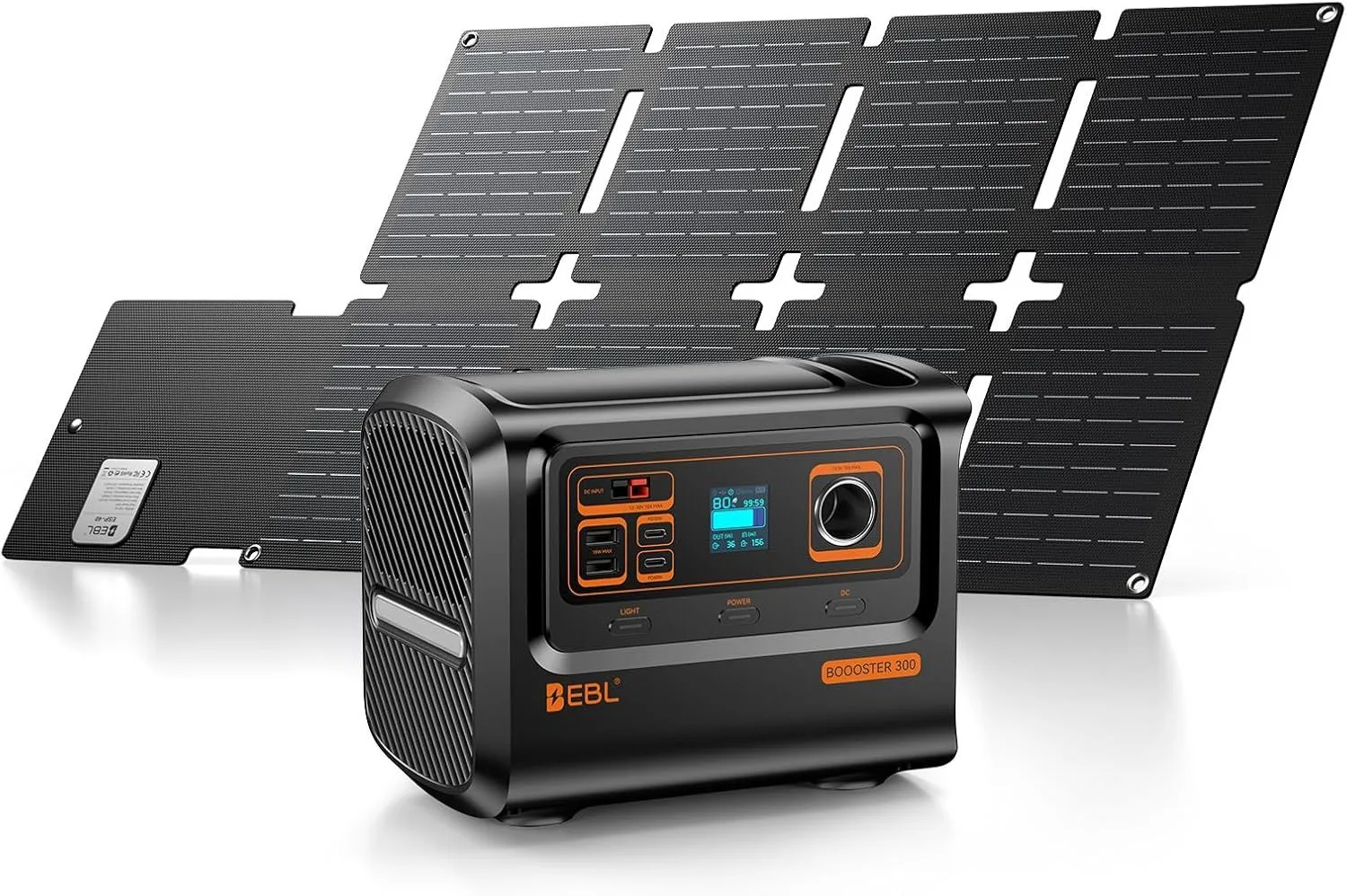 EBL 300W Portable Power Station with 40W Solar Panel