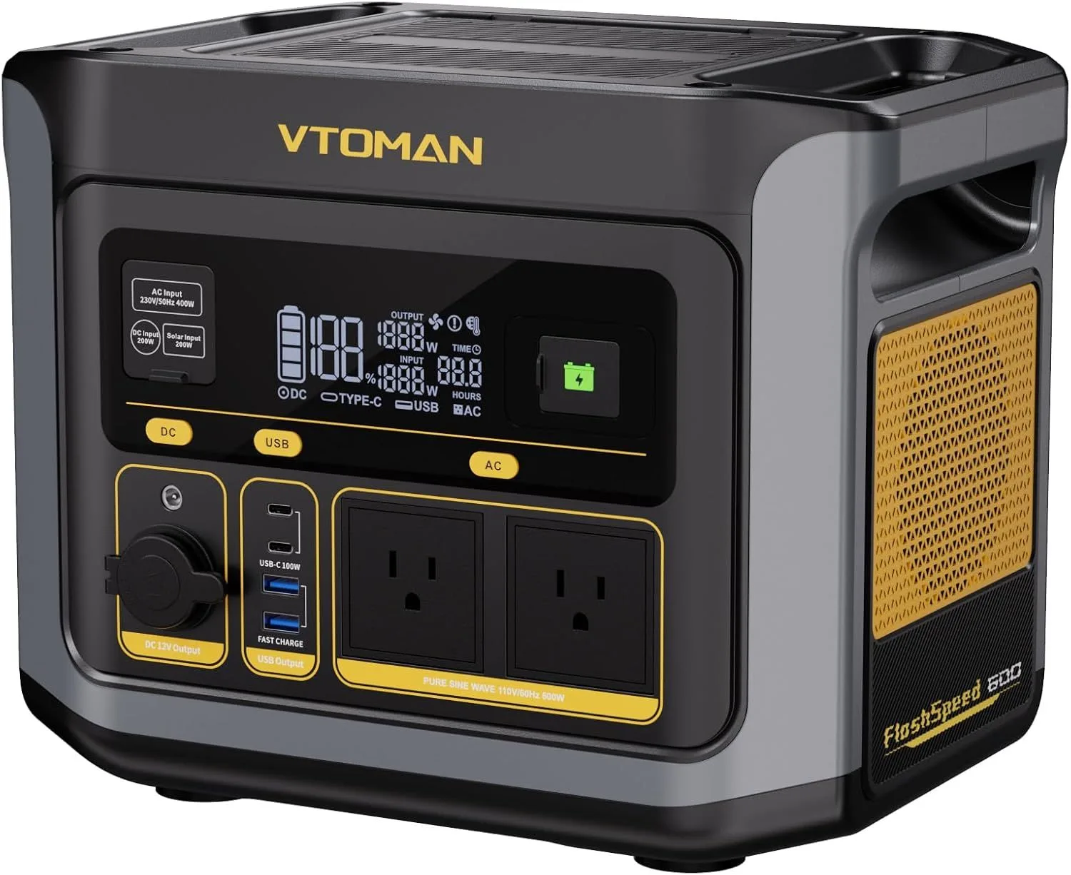 VTOMAN FlashSpeed 600 Portable Power Station