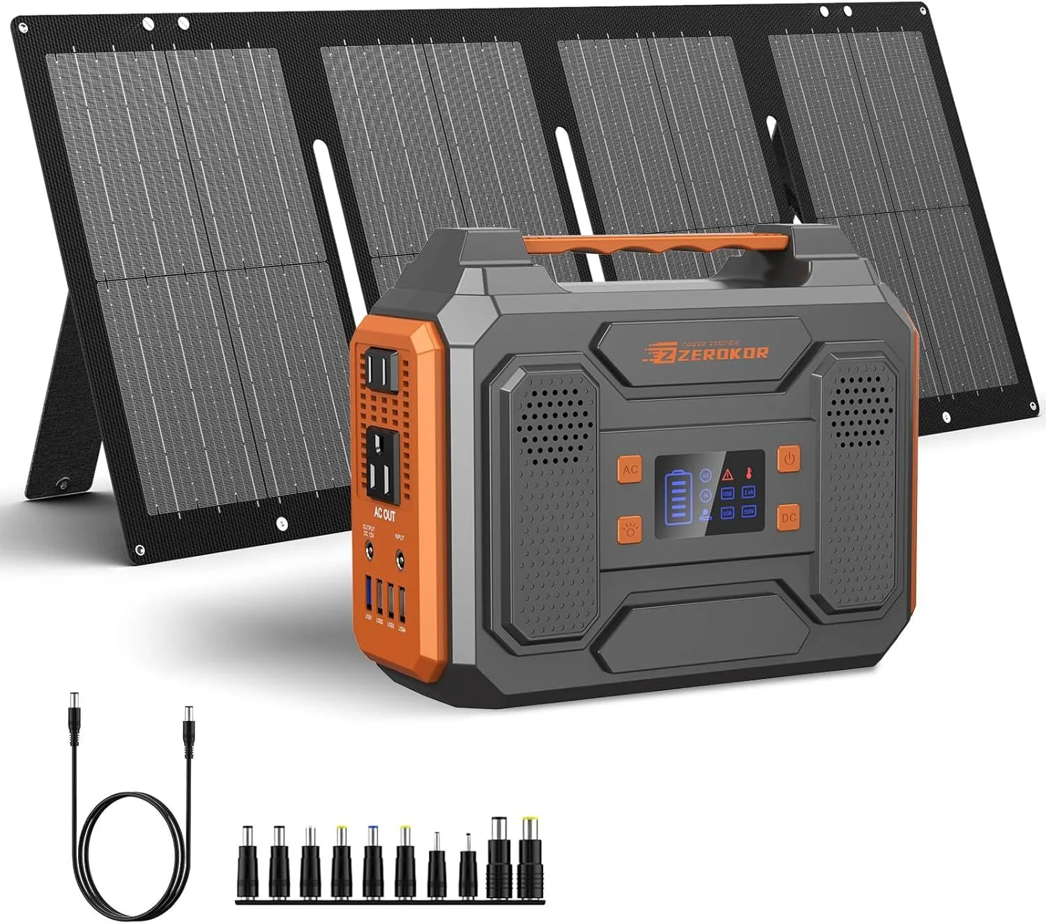 Zerokor 300W Portable Solar Generator with 60W Panel